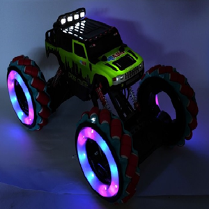  ماشین کنترلی شارژی آفرود جیپ سبز با دو کنترل دستی و دستبندی Off-Road RC Car Drift Wheels 1:10 -اسباب بازی